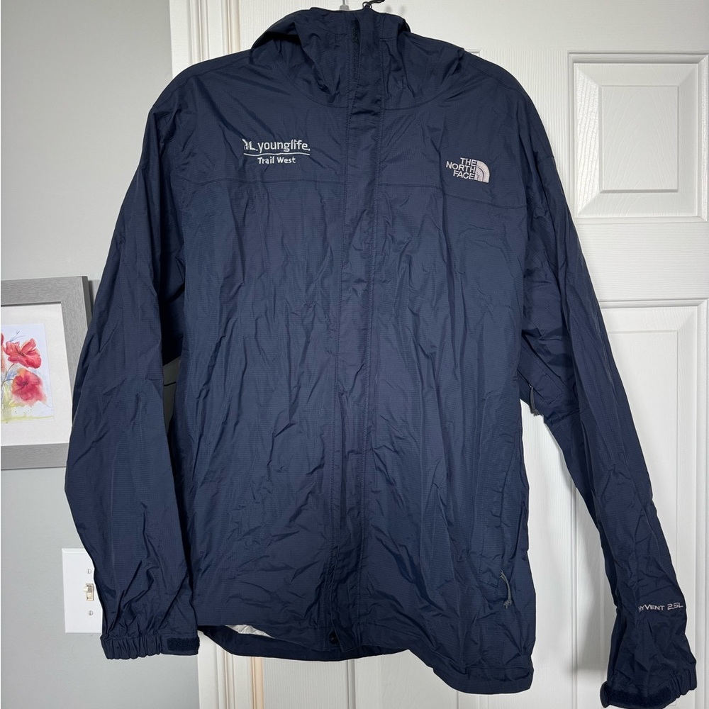 The North Face Men's Dark Blue Hooded Rain Jacket